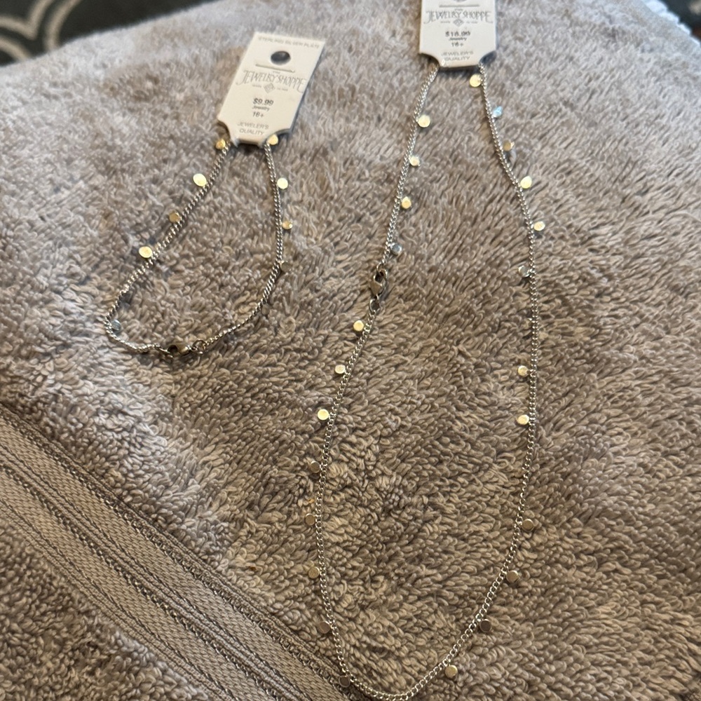 Elegant sterling Silver Plate Necklace and bracelet set
